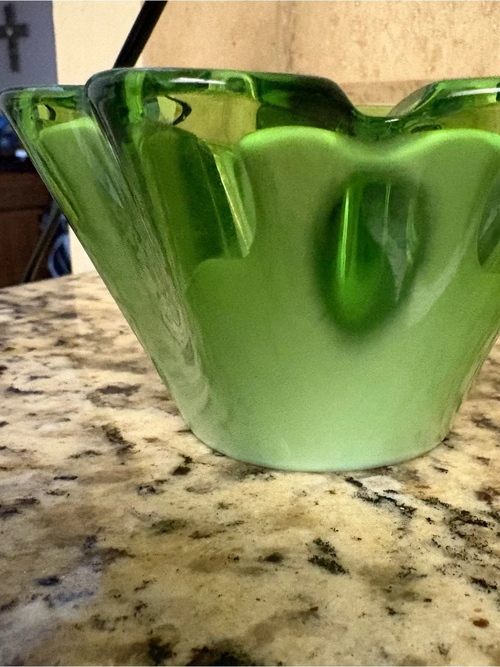 Green Glass Decorative Bowl -